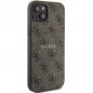 Apple iPhone 15 Plus Coque Guess Leather 4G Metal Logo Brun