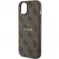 Apple iPhone 15 Plus Coque Guess Leather 4G Metal Logo Brun
