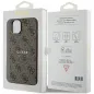 Apple iPhone 15 Plus Coque Guess Leather 4G Metal Logo Brun