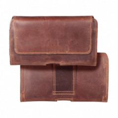 Apple iPhone 13 Pro Etui universel, Étuis horizontaux, Étui de ceinture ROYAL Crazy Horse Brun 