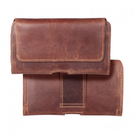 Samsung Galaxy A21s Etui universel, Étuis horizontaux, Étui de ceinture ROYAL Crazy Horse Brun