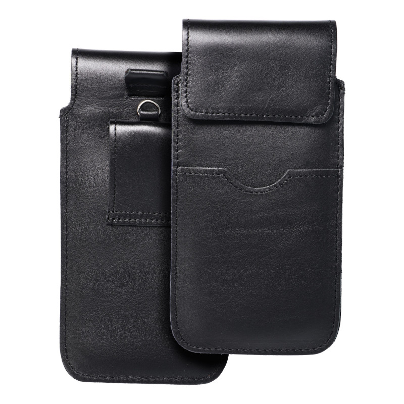 XIAOMI Redmi Note 10 Etui universel, Étui de ceinture ROYAL - Leather universal flap pocket Noir