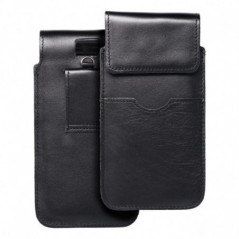 Samsung Galaxy A12 Etui universel, Étui de ceinture ROYAL - Leather universal flap pocket Noir
