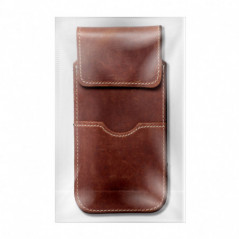 Apple iPhone 12 Etui universel, Étui de ceinture ROYAL - Leather universal flap pocket Brun