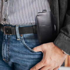 Apple iPhone 13 Etui universel, Étui de ceinture ROYAL - Leather universal flap pocket Noir