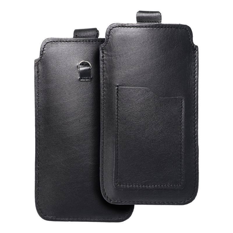 XIAOMI Redmi Note 10 Etui universel, Étui de ceinture ROYAL - Leather universal flap pocket Noir