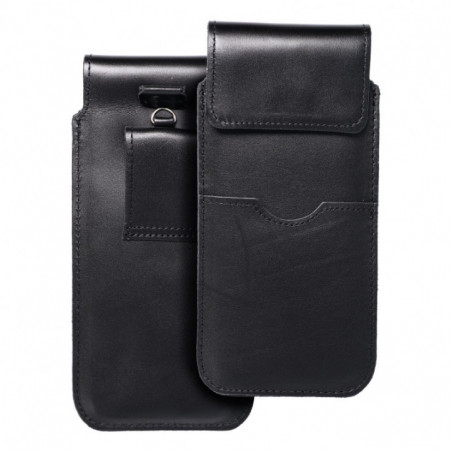 Samsung Galaxy S21 Ultra 5G Etui universel, Étui de ceinture ROYAL - Leather universal flap pocket Noir