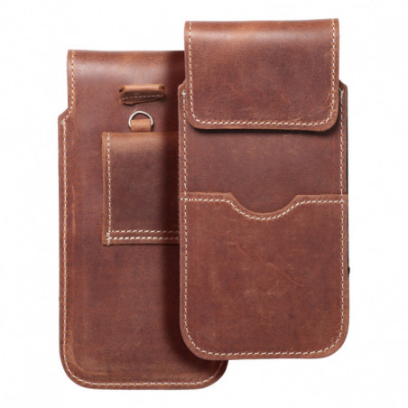 Samsung Galaxy S21 Ultra 5G Etui universel, Étui de ceinture ROYAL - Leather universal flap pocket Brun