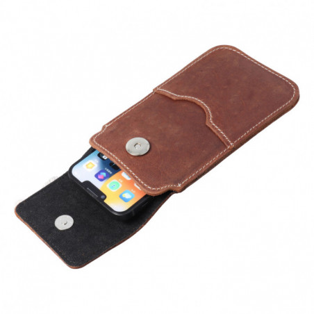 Samsung Galaxy S21 Ultra 5G Etui universel, Étui de ceinture ROYAL - Leather universal flap pocket Brun