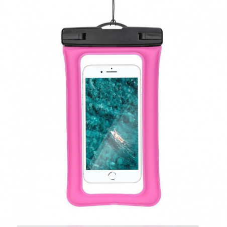 Étui de téléphone imperméable Airbag avec fermeture – rose