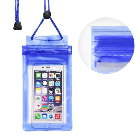 Sac étanche pour téléphone avec fermeture éclair – bleu