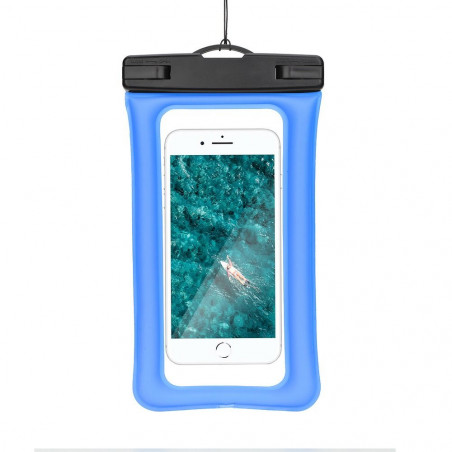 Étui de téléphone imperméable Airbag avec fermeture en plastique – bleu