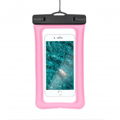 Étui de téléphone imperméable Airbag avec fermeture en plastique – rose