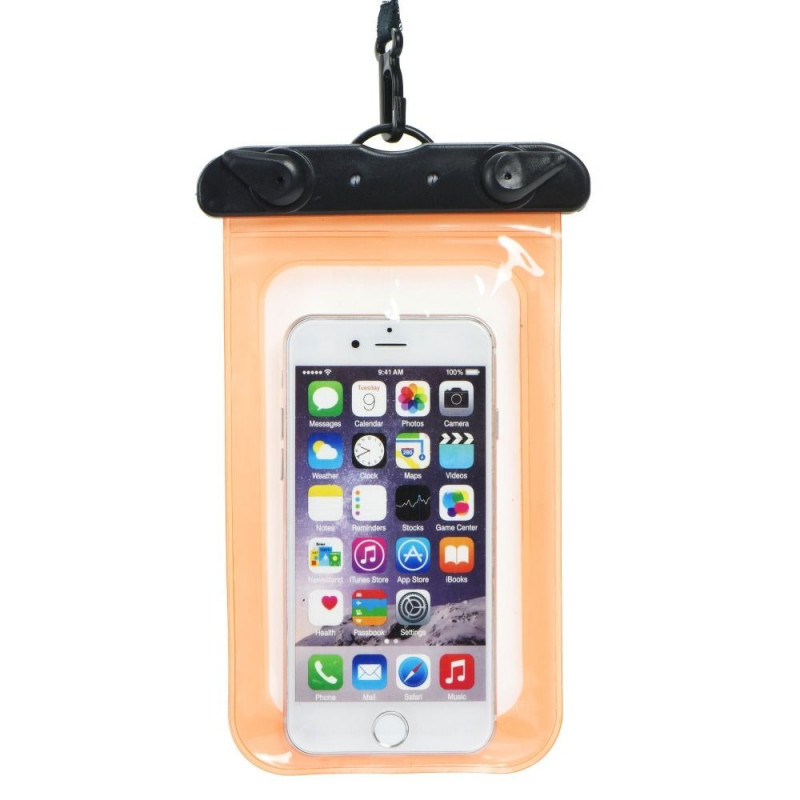 Sac étanche pour téléphone avec fermeture en plastique – orange