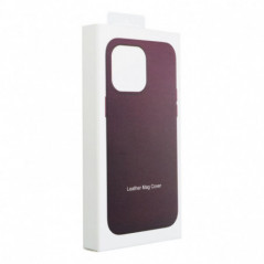 Apple iPhone 16 Pro Max Coque Leather Mag Cover Élégant  MagSAFE  Violet foncé