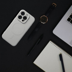 Apple iPhone 16 Pro Coque Silicone Mag Cover MagSAFE  Titane