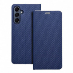 Samsung Galaxy A16 Portefeuilles LUNA Book Carbon Fibre de carbone, Élégant  Bleu