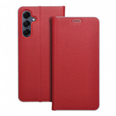 Samsung Galaxy A16 Portefeuilles LUNA Book Carbon Fibre de carbone, Élégant Rouge