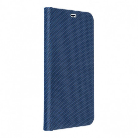 Apple iPhone 16 Plus Portefeuilles LUNA Book Carbon Fibre de carbone, Élégant  Bleu