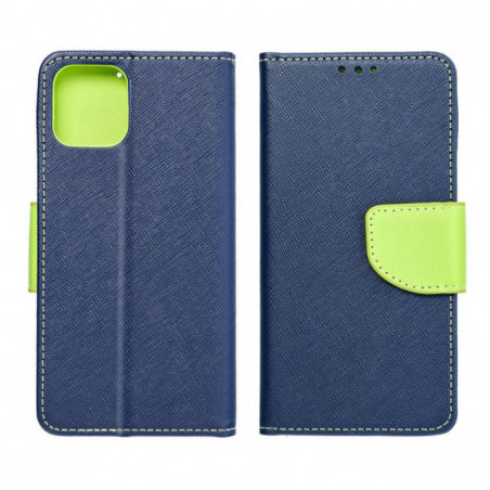 Samsung Galaxy S25 Étui portefeuille Fancy Book Marine / Citron vert