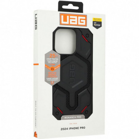 Apple iPhone 16 Pro Coque Urban Armor Gear Monarch Pro MagSAFE  Noir kevlar