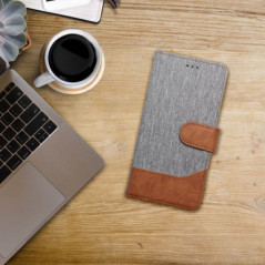 XIAOMI Redmi Note 14 5G Portefeuilles JEANS Élégant  Gris