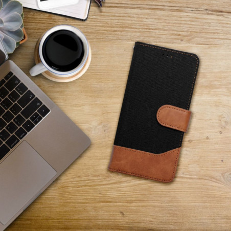 XIAOMI Redmi Note 14 Pro 5G Portefeuilles JEANS Élégant  Noir