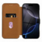Apple iPhone 14 Portefeuilles FOLIO Side Magnet Élégant, Modèle de carbone  Brun