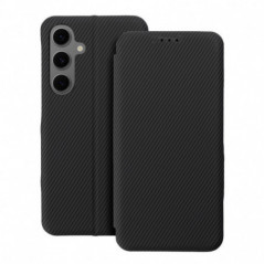 Samsung Galaxy A35 Portefeuilles FOLIO Side Magnet Élégant, Modèle de carbone  Noir