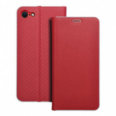 Apple iPhone SE 2022 5G Portefeuilles LUNA Book Carbon Fibre de carbone, Élégant  Rouge