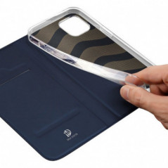 Apple iPhone 15 Plus Coque Dux Ducis Leather Bleu