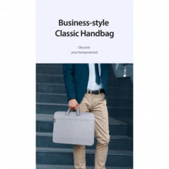 Dux Ducis Sac à main horizontal LBTC pour ordinateur portable 15.5-16 pouces, gris clair