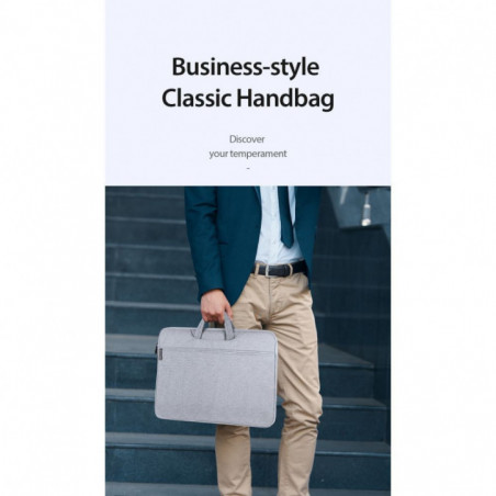 Dux Ducis Sac à main horizontal LBTC pour ordinateur portable 15.5-16 pouces, gris clair