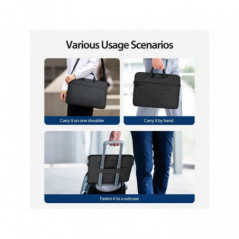 Dux Ducis Sacoche LBJB pour ordinateur portable 15.5-16 pouces, sac à bandoulière noir