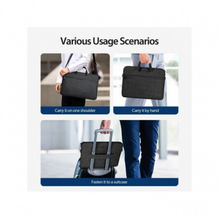 Dux Ducis Sacoche LBJB pour ordinateur portable 15.5-16 pouces, sac à bandoulière noir