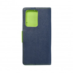 Samsung Galaxy S20 Ultra Portefeuilles Fancy Book Marine / Citron vert