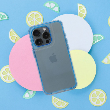 Apple iPhone 16e Coque Matrix Clear Bleu