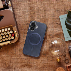 Apple iPhone 14 Pro Max Coque Gentleman Mag Cover Élégant  MagSAFE  Bleu marine