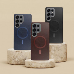 Samsung Galaxy A56 Coque Gentleman Mag Cover Élégant  MagSAFE  Brun