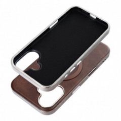 Apple iPhone 14 Pro Max Coque Gentleman Mag Cover Élégant  MagSAFE  Brun