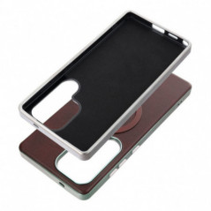 Samsung Galaxy S25 Coque Gentleman Mag Cover Élégant  MagSAFE  Brun