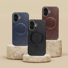 Apple iPhone 15 Pro Coque Gentleman Mag Cover Élégant  MagSAFE  Brun