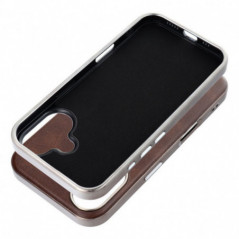 Apple iPhone 16e Coque Gentleman Mag Cover Élégant MagSAFE Brun