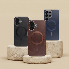 Apple iPhone 16 Pro Coque Gentleman Mag Cover Élégant  MagSAFE  Brun