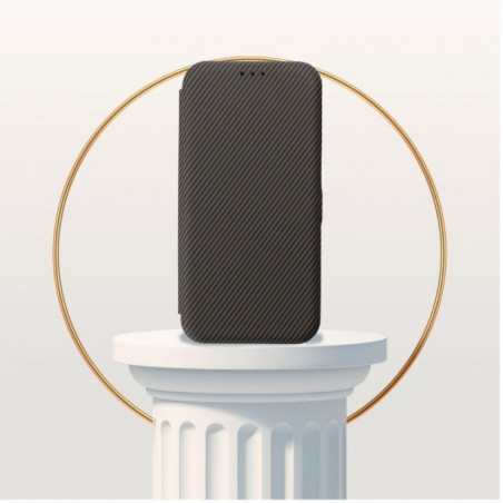 Motorola Moto G35 Portefeuilles FOLIO Side Magnet Élégant, Modèle de carbone Brun