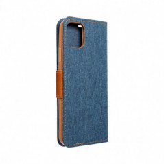 Apple iPhone 16 Pro Portefeuilles Canvas Book Bleu marine