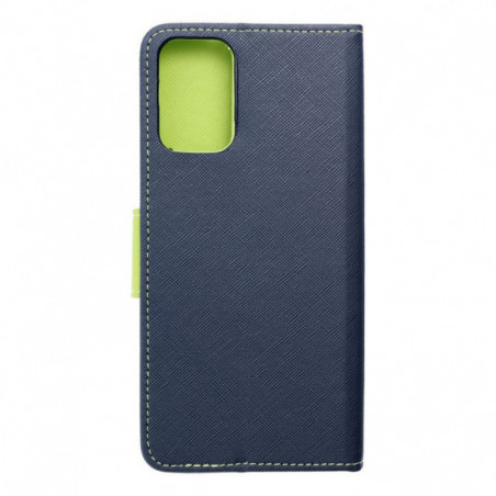 Motorola Moto G35 Étui portefeuille Fancy Book Marine / Citron vert