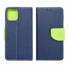 Motorola Moto G35 Étui portefeuille Fancy Book Marine / Citron vert