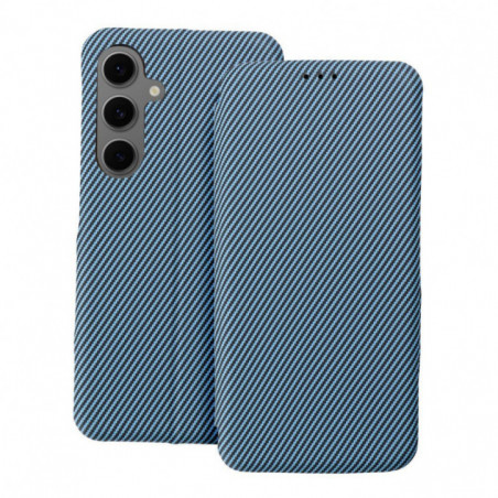 Motorola Moto G55 Portefeuilles FOLIO Side Magnet Élégant, Modèle de carbone  Bleu