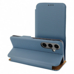 Motorola Moto G55 Portefeuilles FOLIO Side Magnet Élégant, Modèle de carbone  Bleu